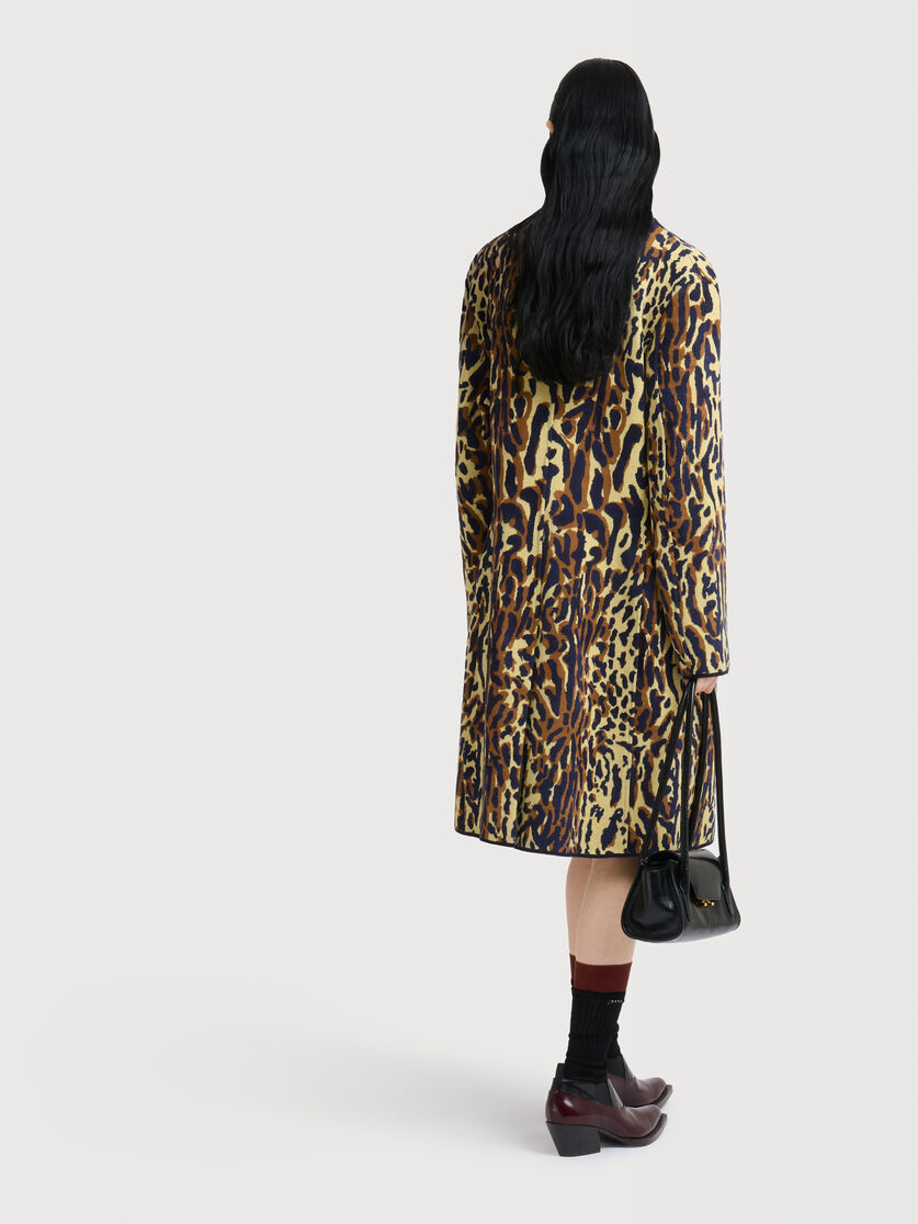 Yellow animalier wool chenille coat, Image 4