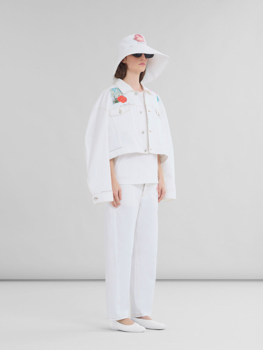 White denim jacket with flower patches - Jackets - Image 6