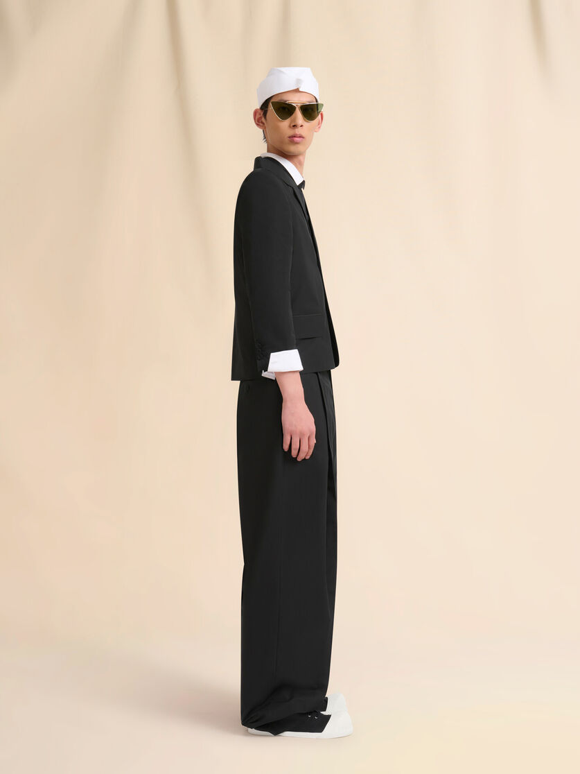 Pantaloni in popeline nero con maxi pieghe - Pantaloni - Image 5