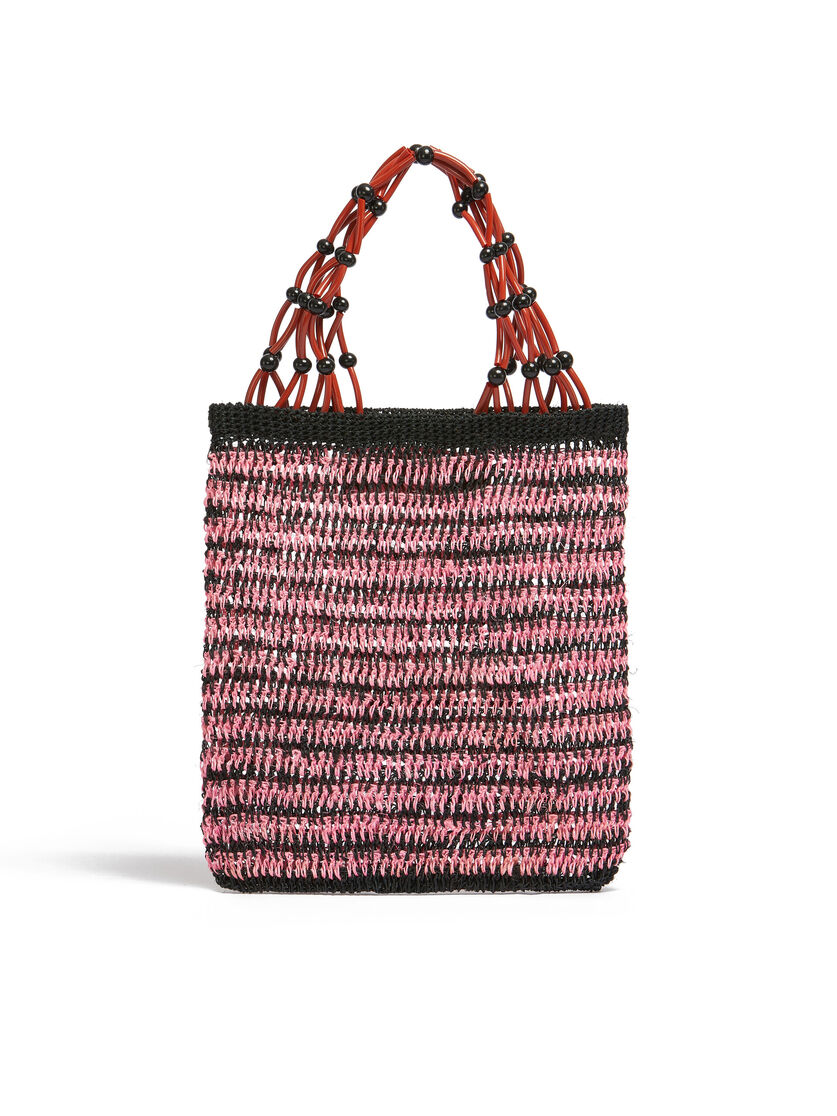 Brown MARNI MARKET FIQUE natural fibre net shopper - Shopping Bags - Image 3