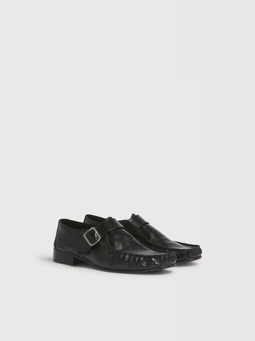 Black leather Barry loafer - Lace-ups