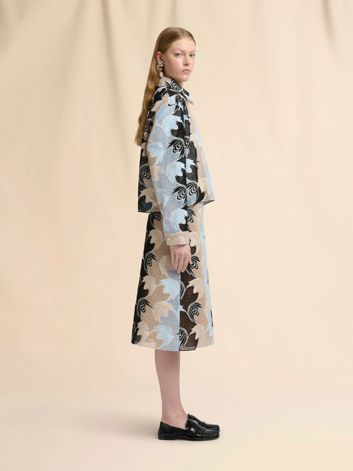 Blau-schwarzes Makramee-Hemd - Hemden