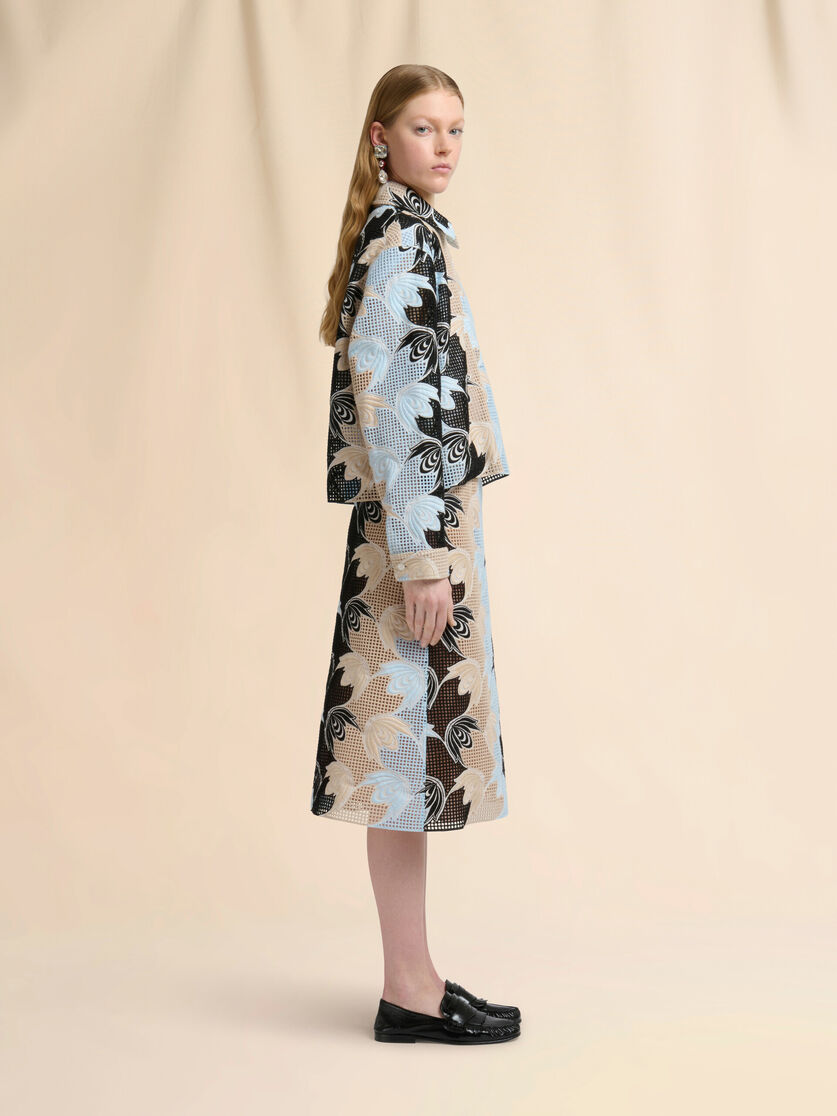 Blue and black broderie anglaise floral shirt, Image 6