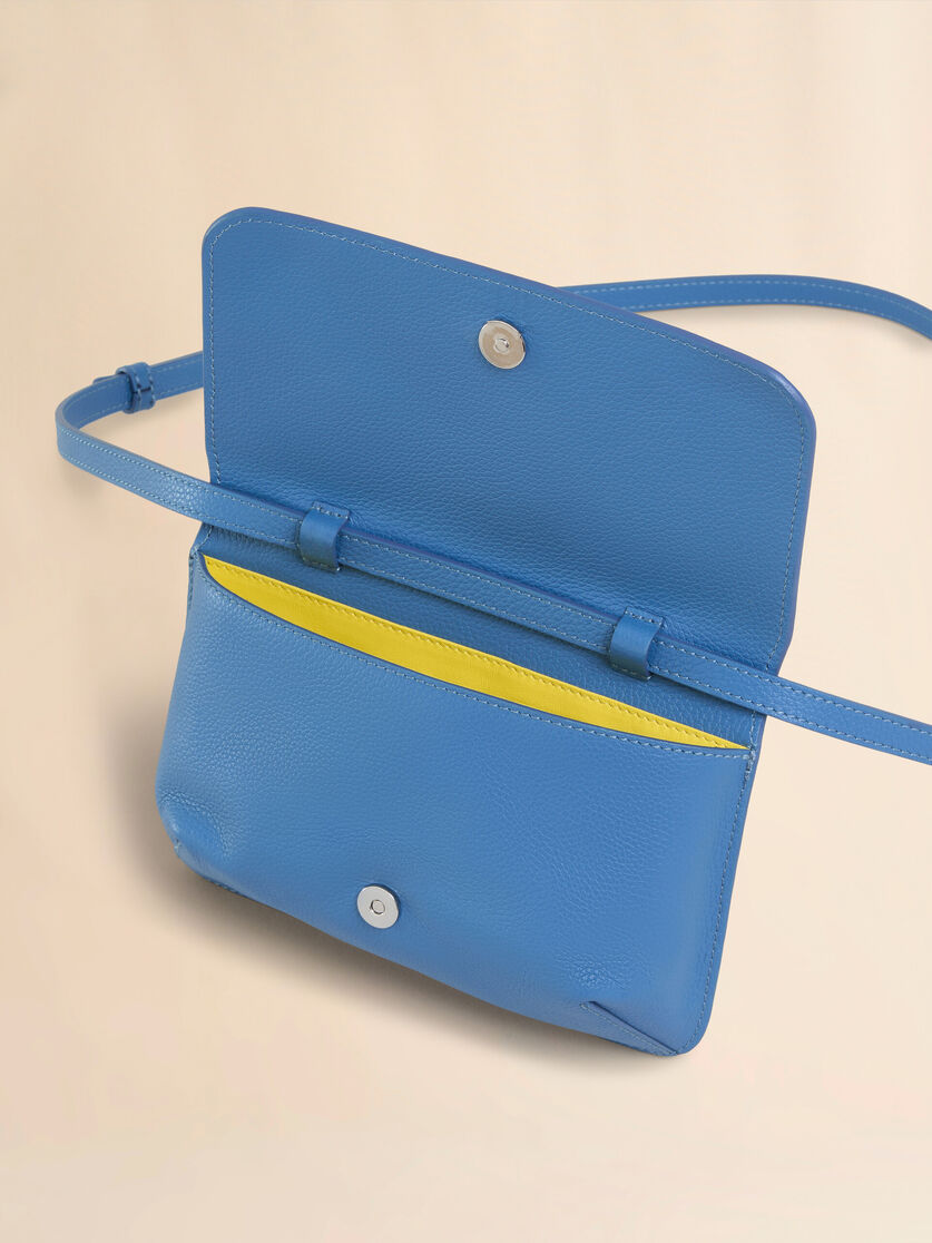 Blue leather shoulder bag with Marni Mending - Pochettes - Image 3