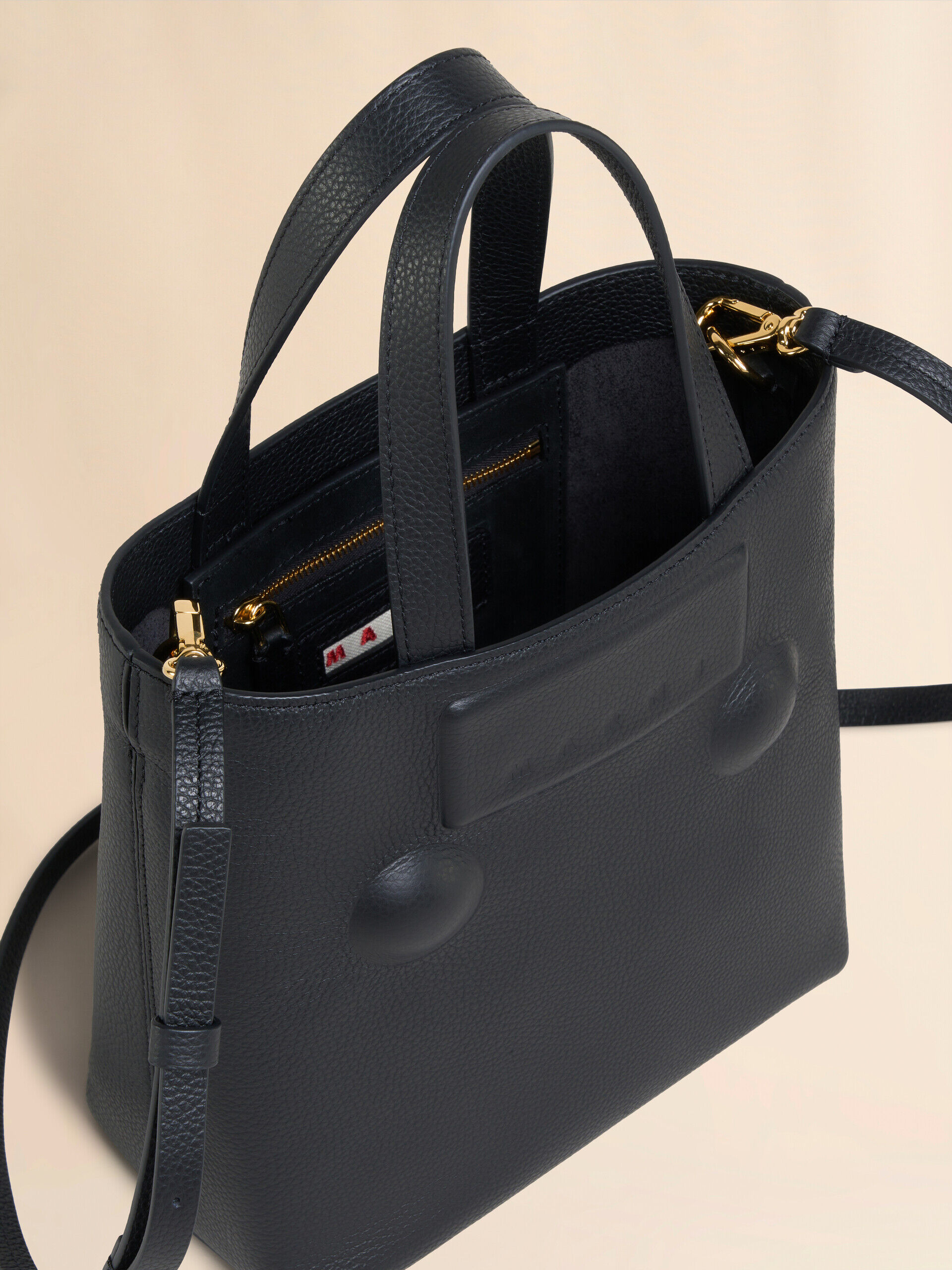 Black leather Trunkaroo Embossed small Bag | Marni