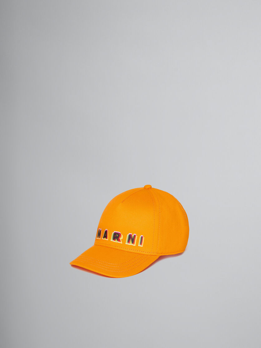 레인보우 로고 장식 오렌지 베이스볼 캡 - 모자 - Image 1