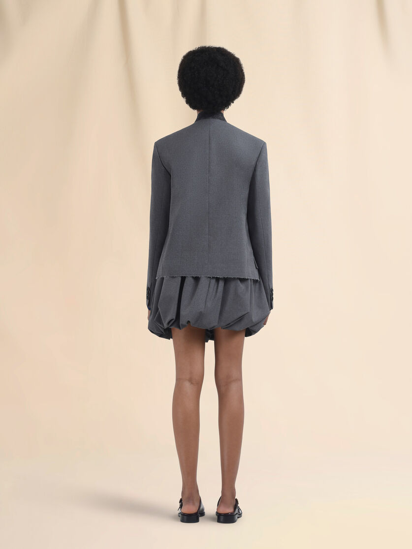 Grey jacket with Mandarin collar and Marni Symbol - Jackets - Image 3