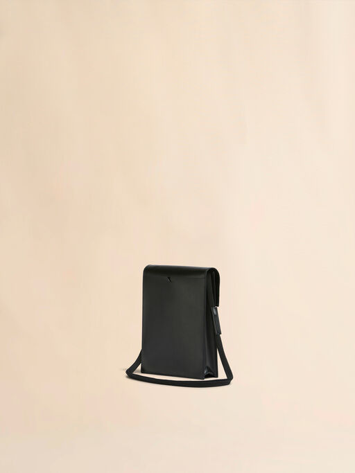 Black pouch with shoelace strap - Shoulder Bags