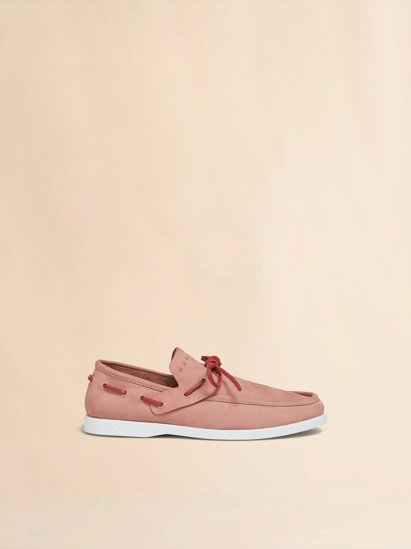 Pink nubuck boat loafer - Mocassin - Image 1