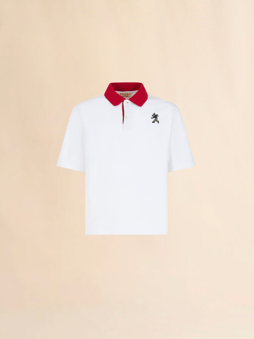 White cotton piqué polo shirt - Shirts