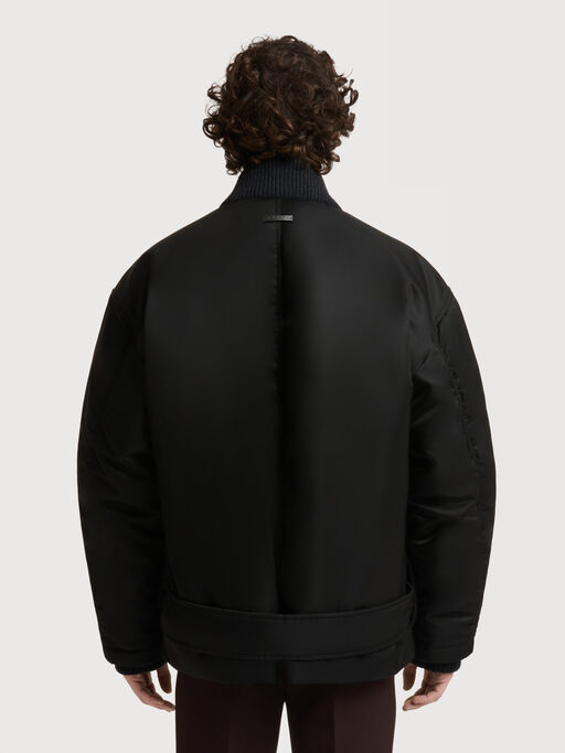 Black nylon bomber jacket - Jackets