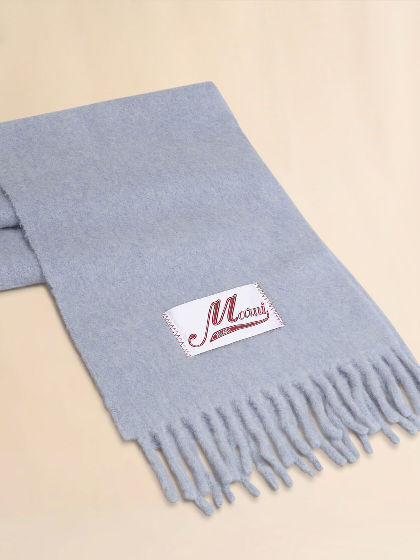 Light blue alpaca scarf - Scarves - Image 2