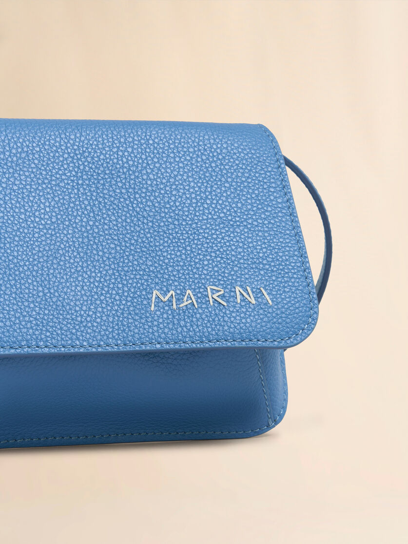 Blue leather shoulder bag with Marni Mending - Pochettes - Image 4