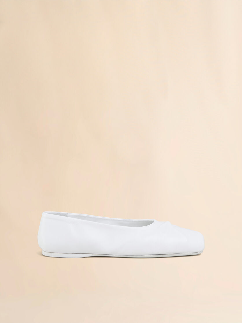 Weiße Little Bow Ballerinas aus Nappaleder | Marni
