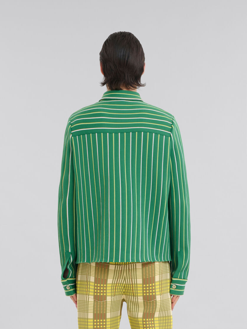 Green striped techno knit shirt - Shirts - Image 3