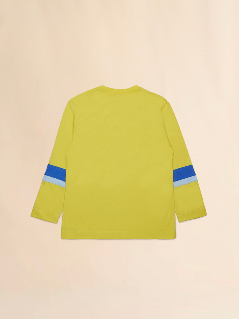 Yellow long-sleeved T-shirt with sleeve stripes - T-shirts - Image 2