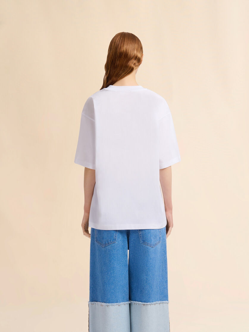 White cotton T-shirt with Daisy Garden print - T-shirts - Image 3