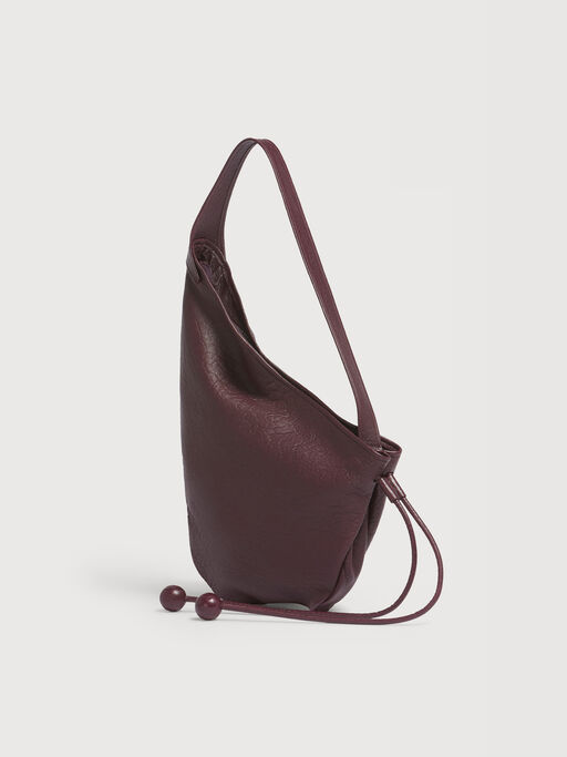 Small burgundy nappa Hobo bag - Shoulder Bag