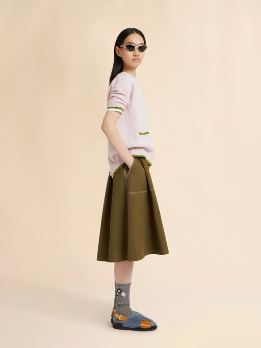 Pink wool-cashmere reverse cardigan jumper - Pullovers