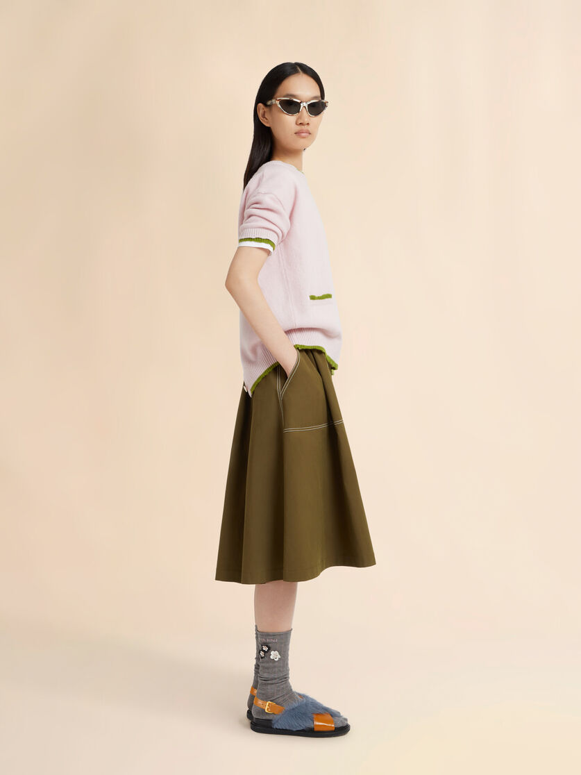 Pink wool-cashmere reverse cardigan jumper, Image 6