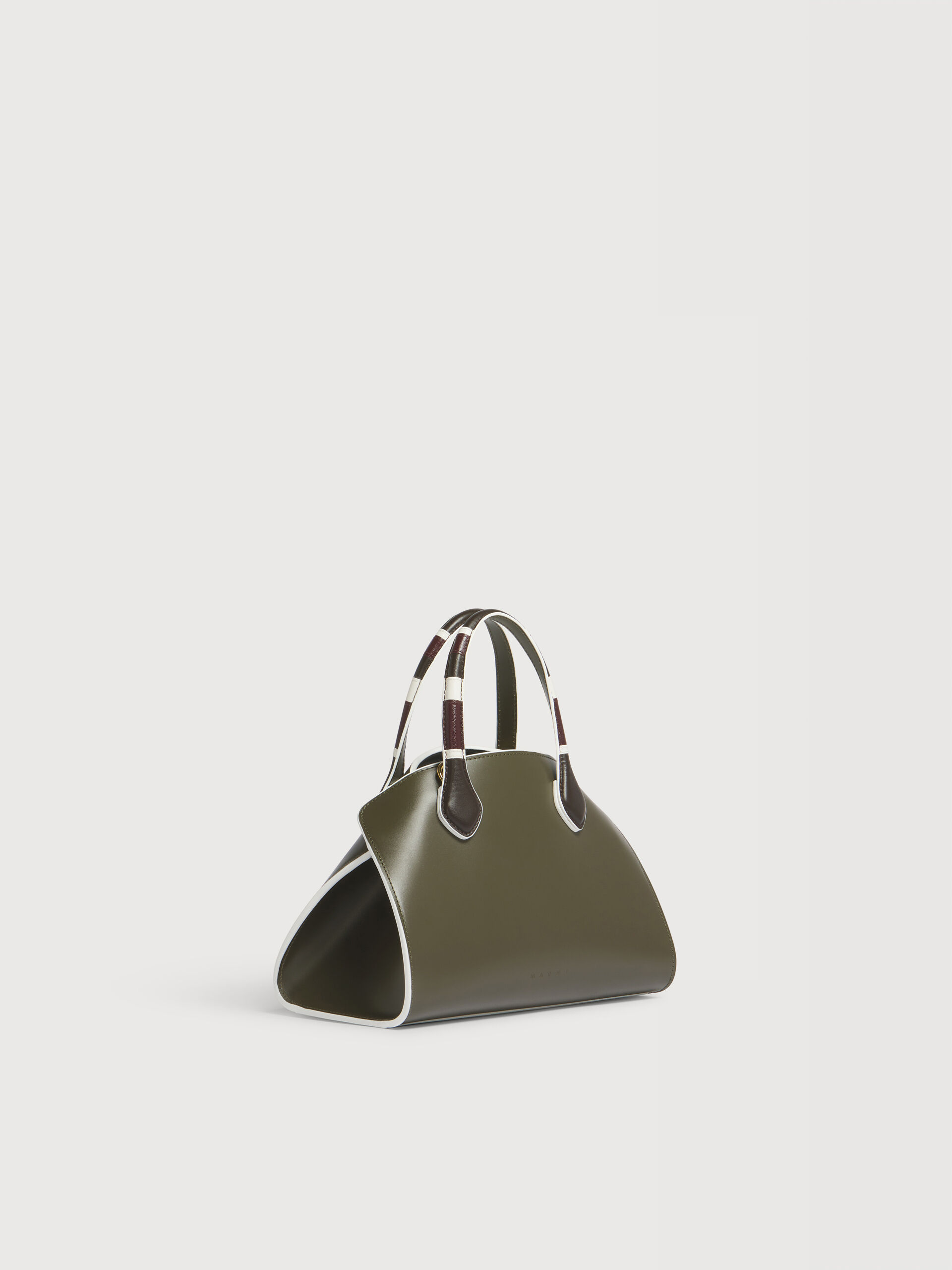 Green leather Overlap small handbag | Marni