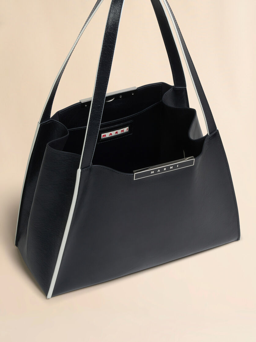 Black leather Cresta E/W small tote bag - Shopping Bags - Image 4