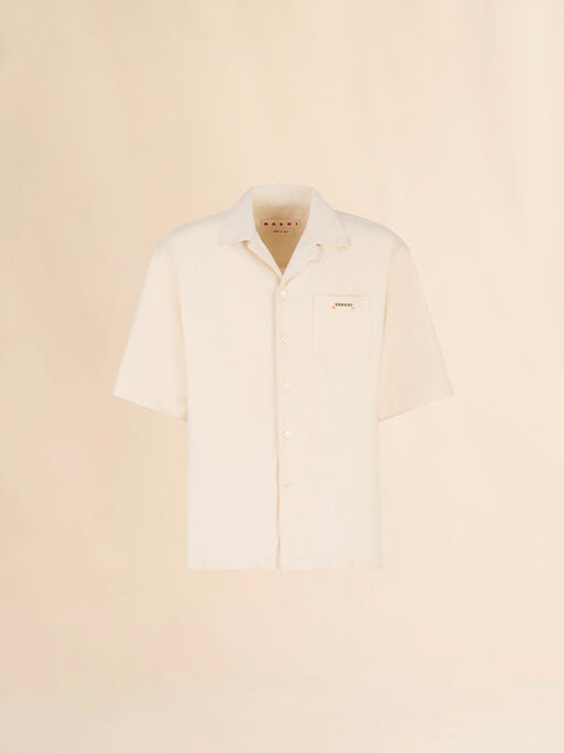Camicia in denim crema con placca Trunkaroo - Camicie