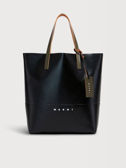 Sac cabas ouvert noir avec &eacute;tiquette Marni - Sacs cabas