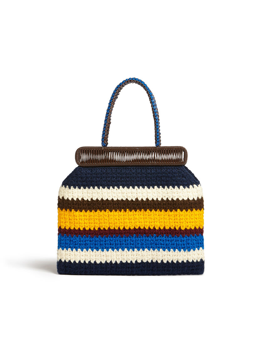MARNI MARKET bag in multicolour pink crochet wool - Shopping Bags - Image 3