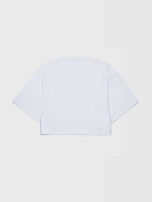 White cotton T-shirt with Marni Mending heart print - T-shirts