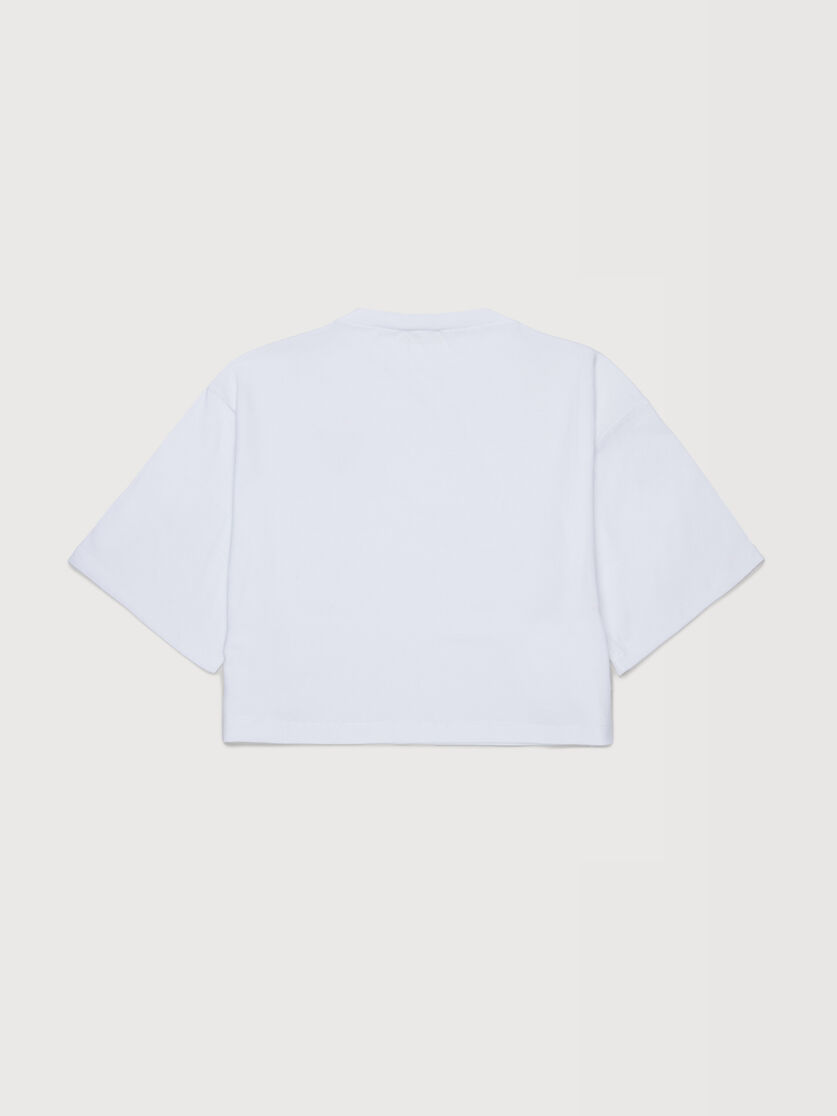 White cotton T-shirt with Marni Mending heart print, Image 2