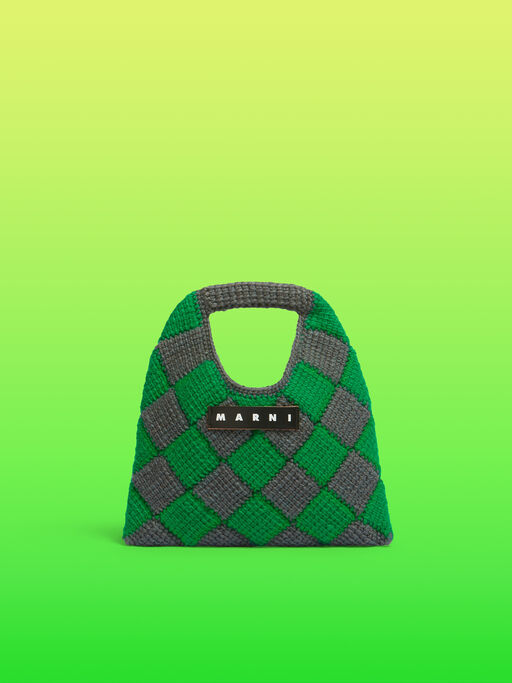 グリーン テックウール Marni Market Diamond ミニバッグ - ショッピングバッグ