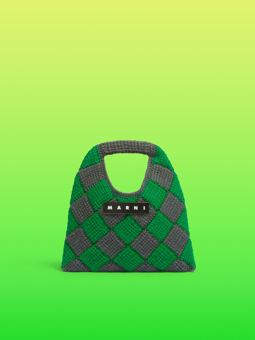 ブルー&ブラウン MARNI MARKET DIAMOND テックウールバッグ ミニ - ショッピングバッグ - Image 1