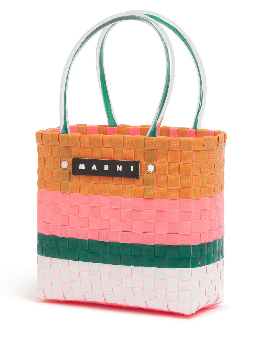 アースオブシエナ MARNI MARKET STRIPE BASKET BAG MINI - ショッピングバッグ - Image 4