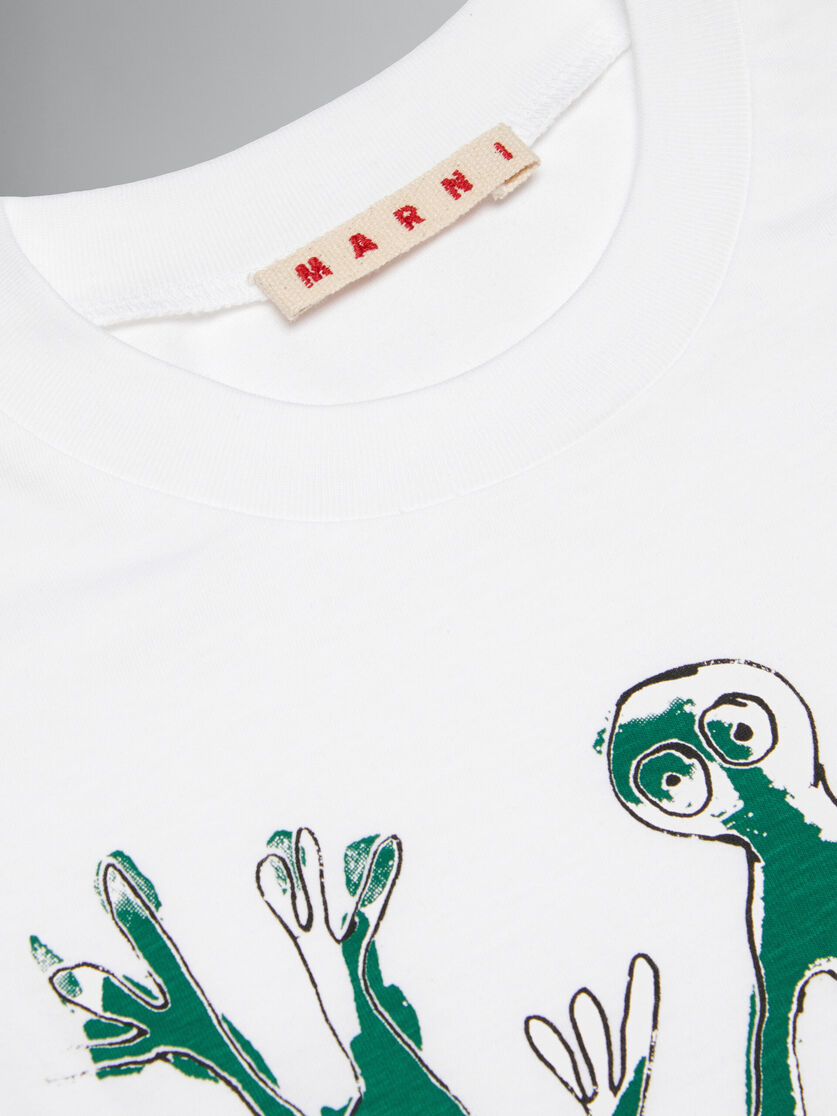 Frog 프린트 화이트 티셔츠 - 티셔츠 - Image 3