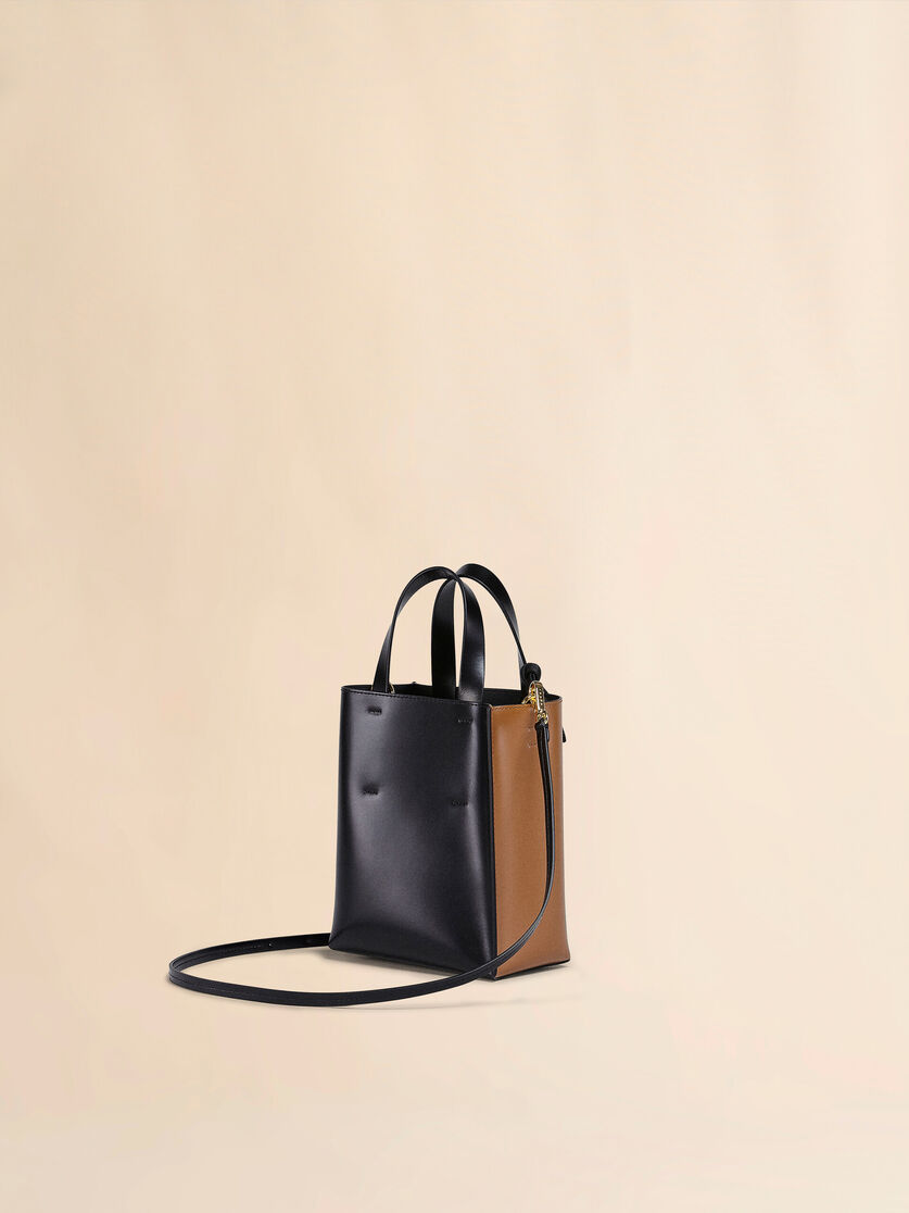 Borsa MUSEO in vitello lucido bicolore con tracolla - Borse shopping - Image 2