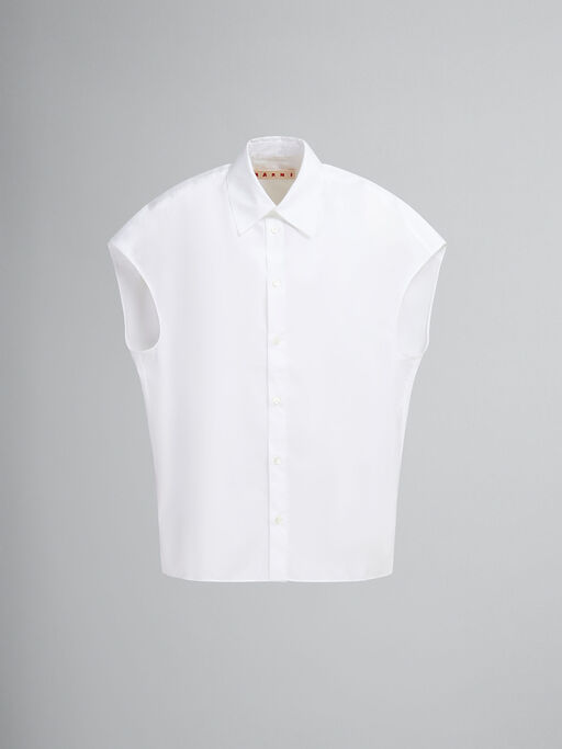 White poplin cocoon shirt - Shirts