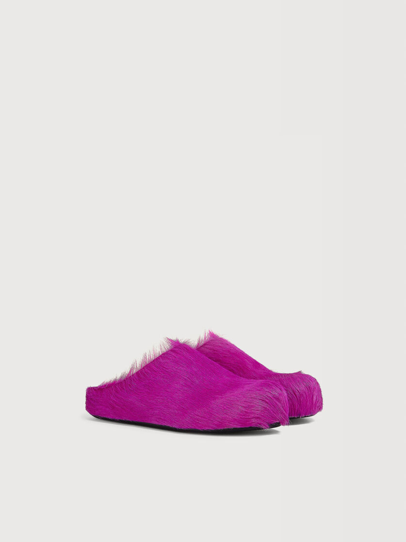 Fuchsia long-hair calfskin Fussbett sabot, Image 2