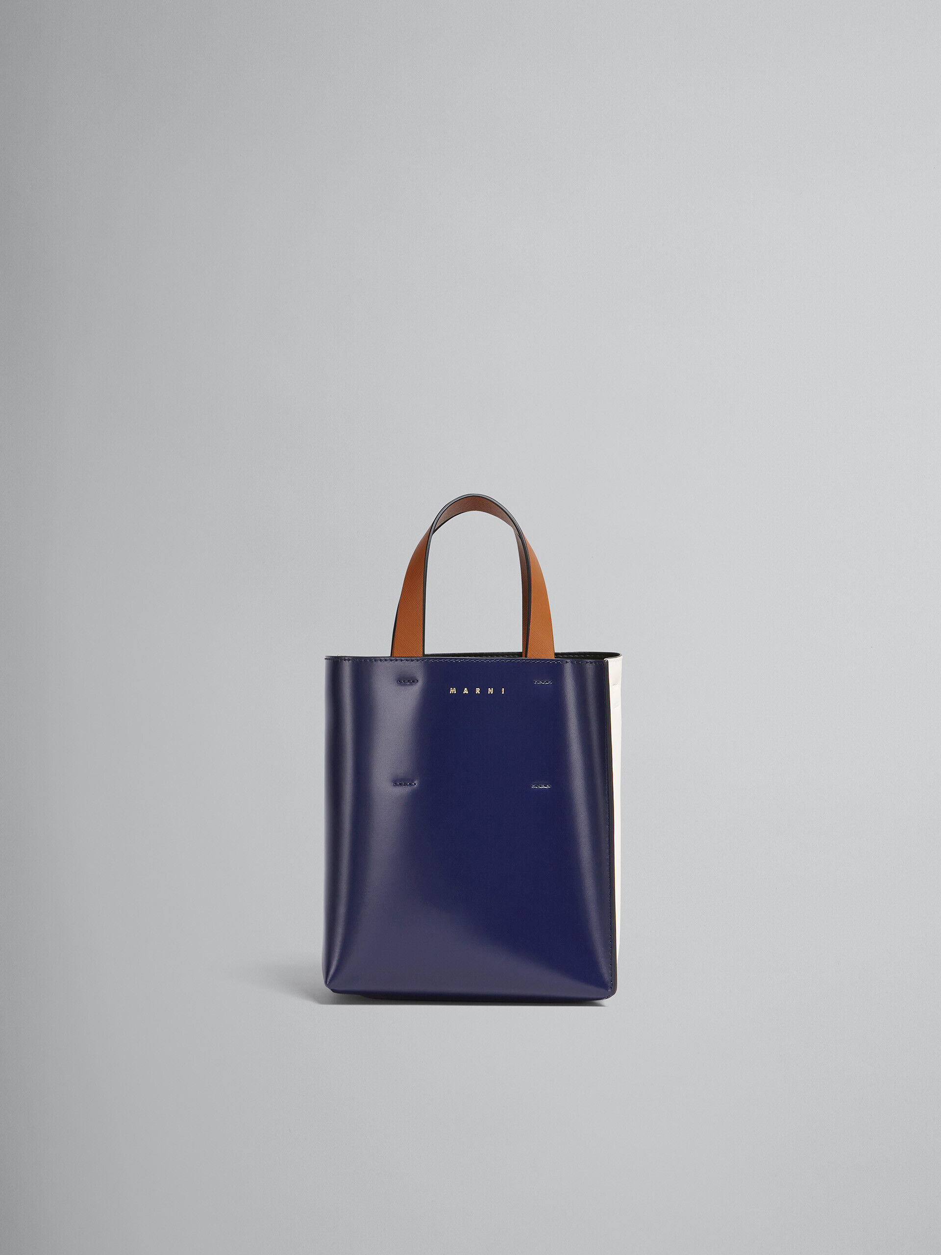 MUSEO mini bag in blue and white leather | Marni