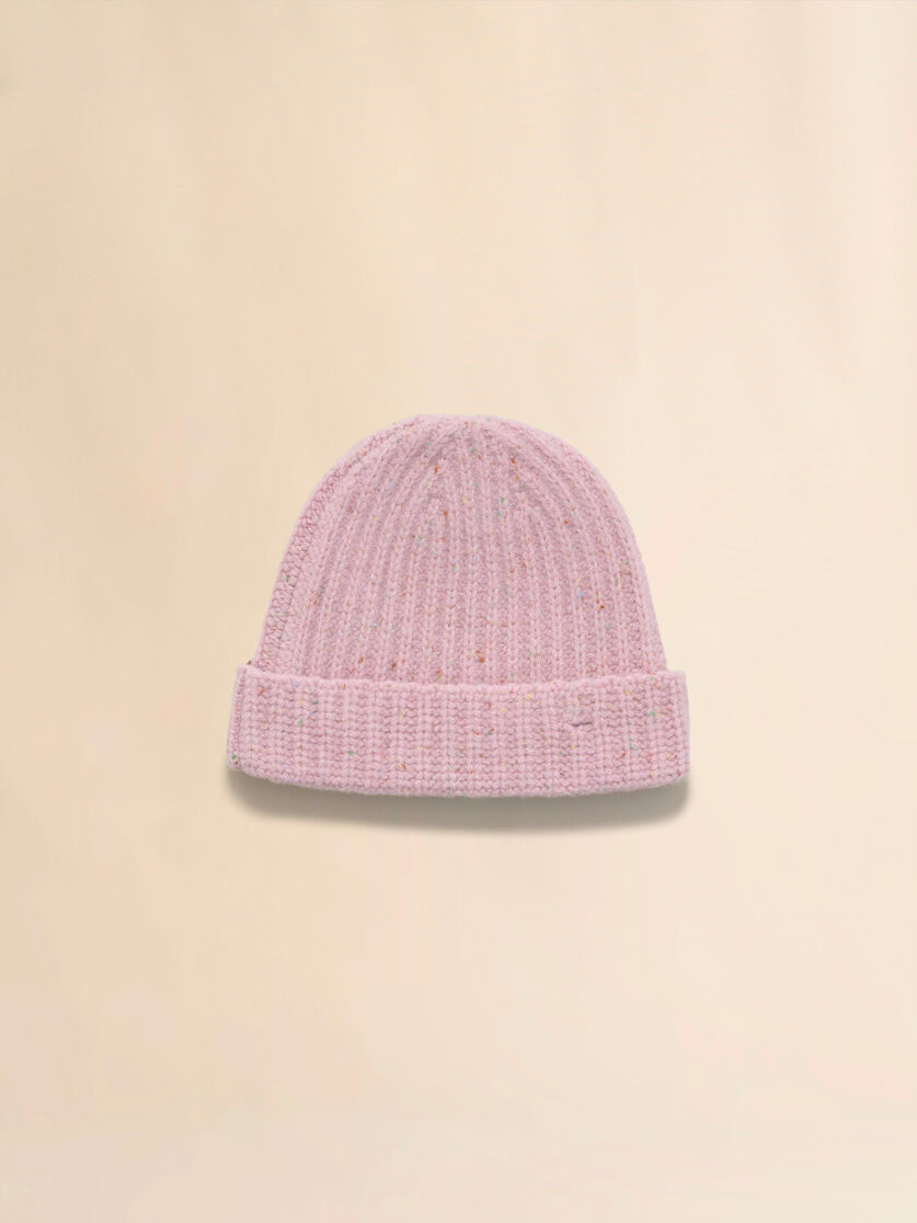 Blue Shetland wool beanie with Marni Mending - Hats - Image 3