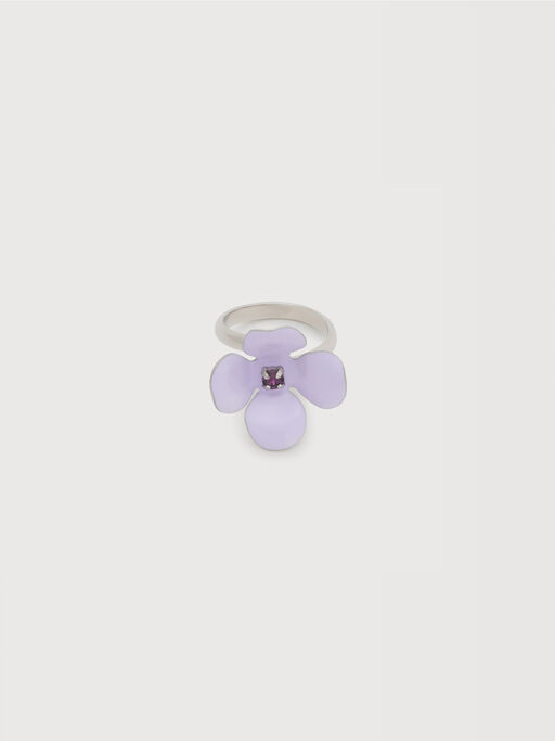 Purple enamel daisy ring - Rings