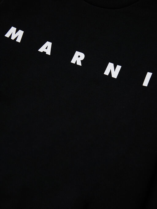 Black cotton sweatshirt with Marni print - Sweaters