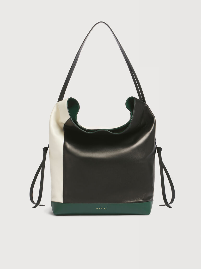 White black and green leather Pod 2.0 large hobo bag, Image 1