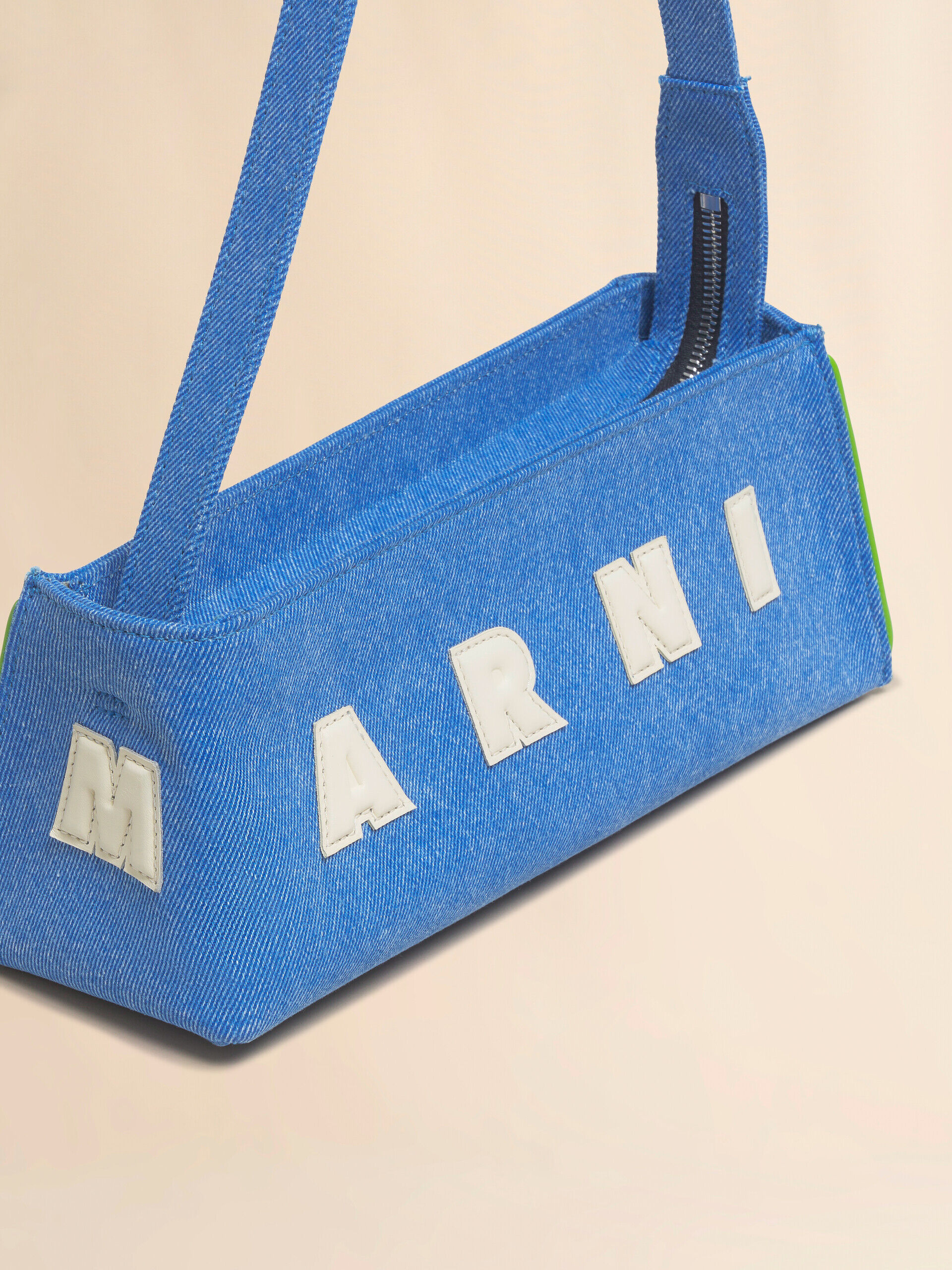 Blue denim Museo baguette bag | Marni