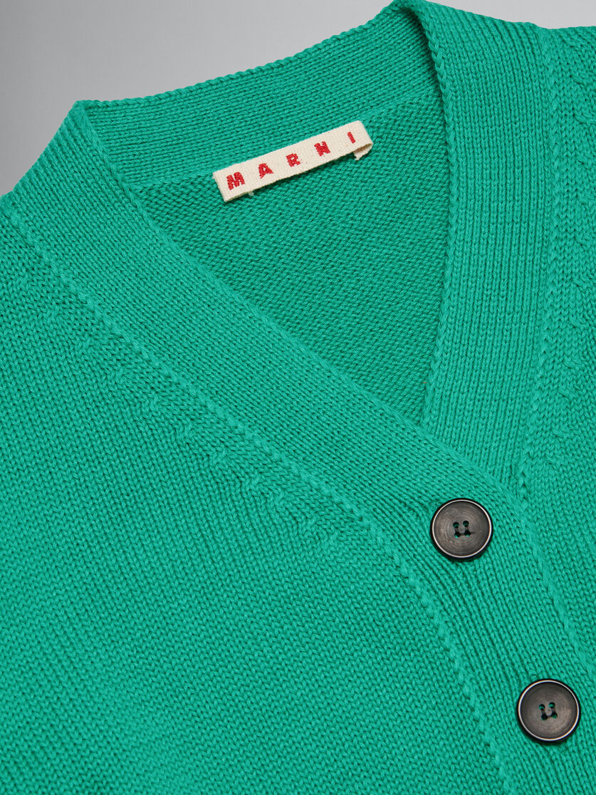 Green cotton cardigan - Knitwear - Image 3