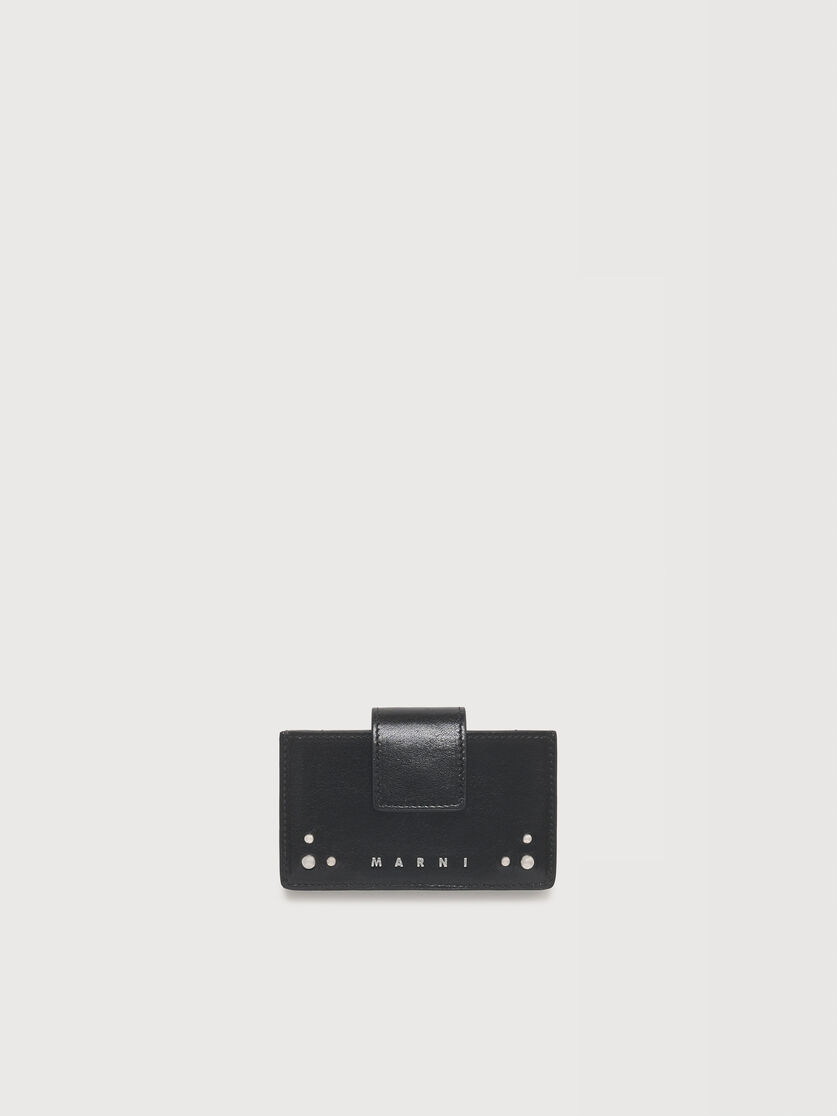 ブラックレザー カードホルダー スタッズ付き, Image 1