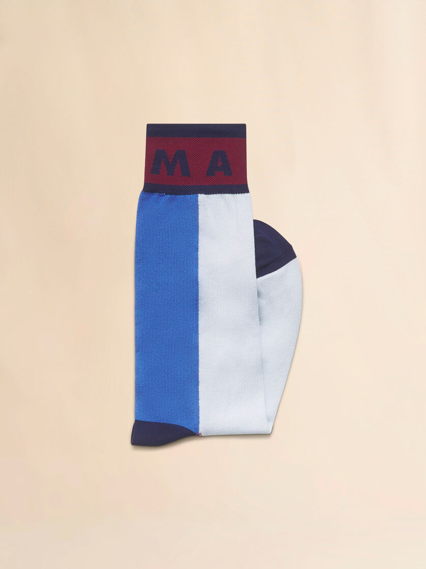 Blue colour-block cotton socks - Socks - Image 2