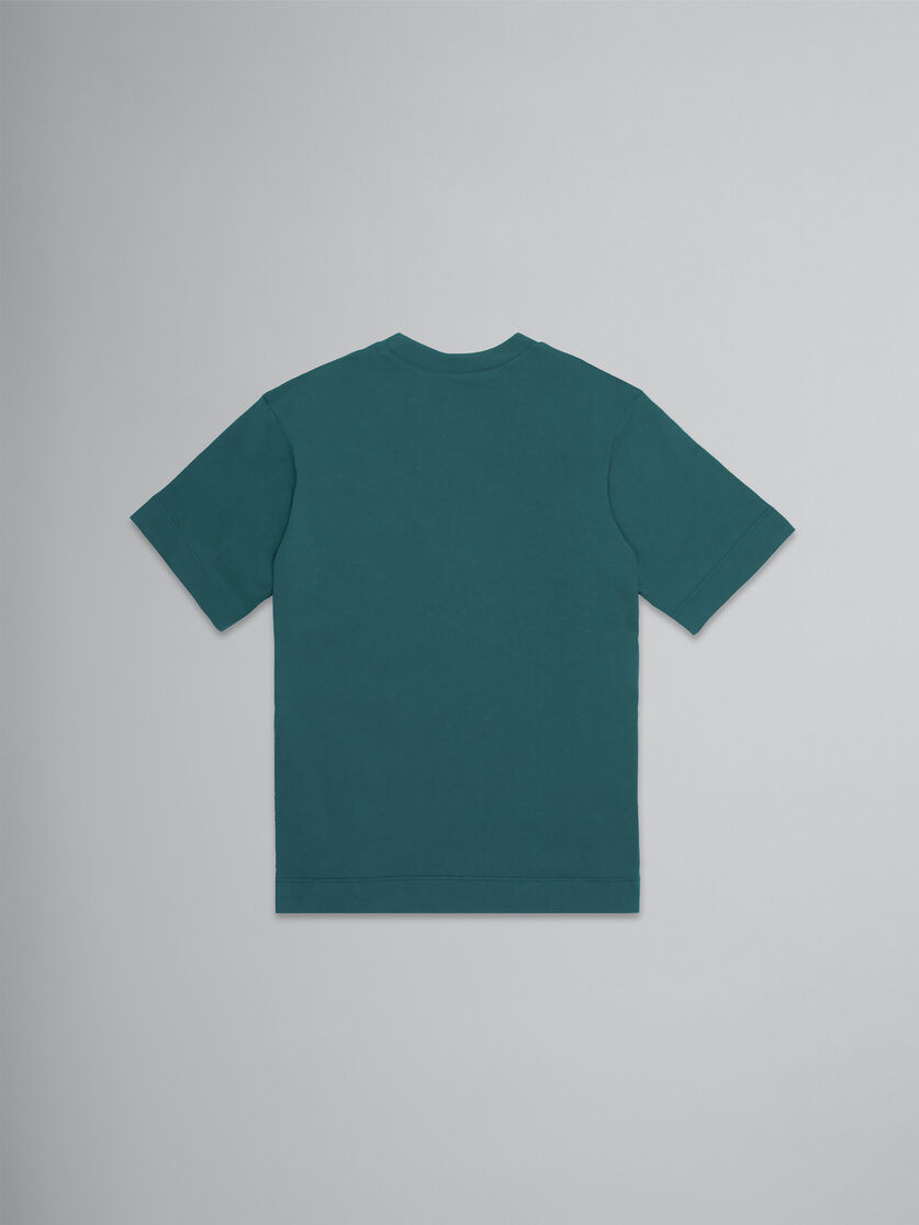 T-shirt blu in jersey con logo - T-shirt - Image 2