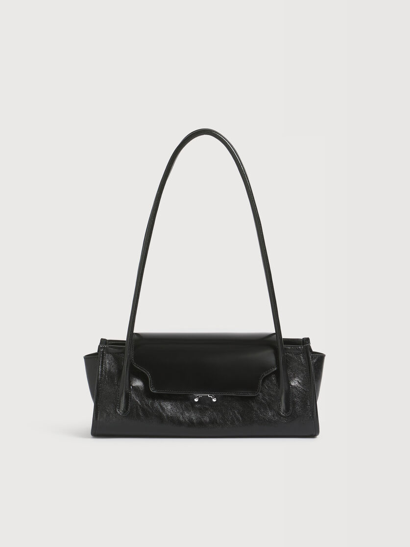 Sac Trunkette en cuir noir, Image 1