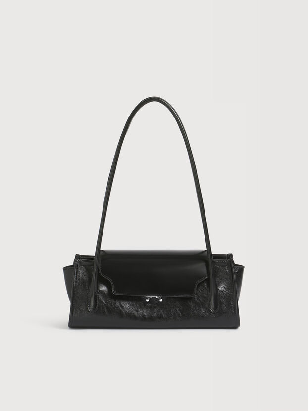 Black leather Trunkette bag - Shoulder Bag